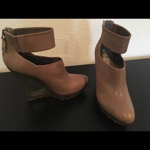 BCBG Max Azria platform wedge booties